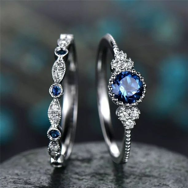Elegant Blue Zircon Rings